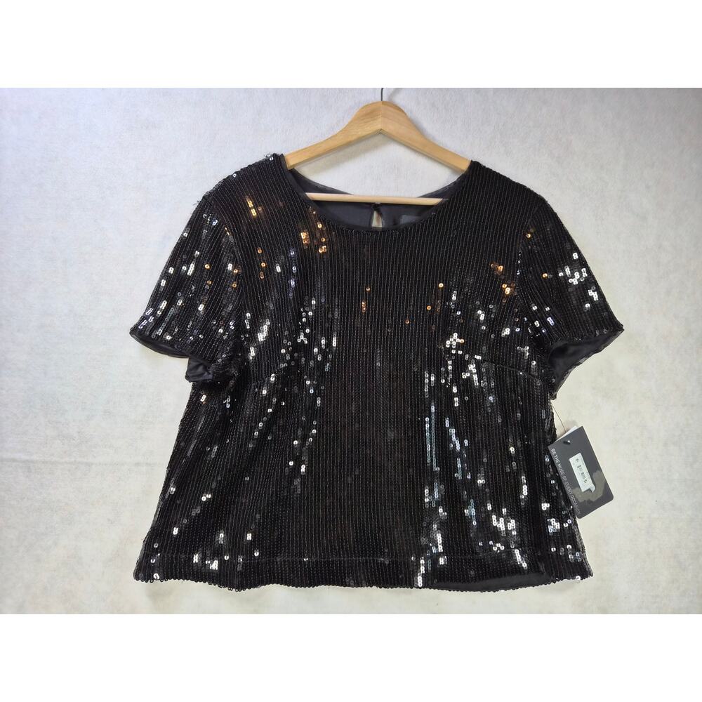 Y2K Cowboy Chic Glam Sequin Crop Top Sparkly Party Clubwear by Muse sz 16 #2173